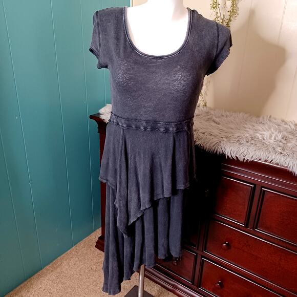 Free People Women’s Asymmetrical Black Soft and Comfy Dress Size Large - Picture 1 of 9